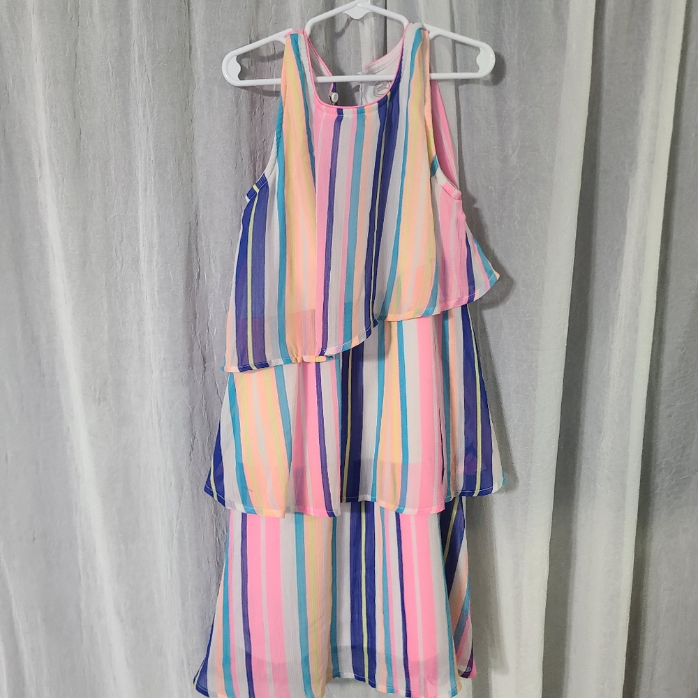 Girls 3 Layer Stripped Dress Size 10/12